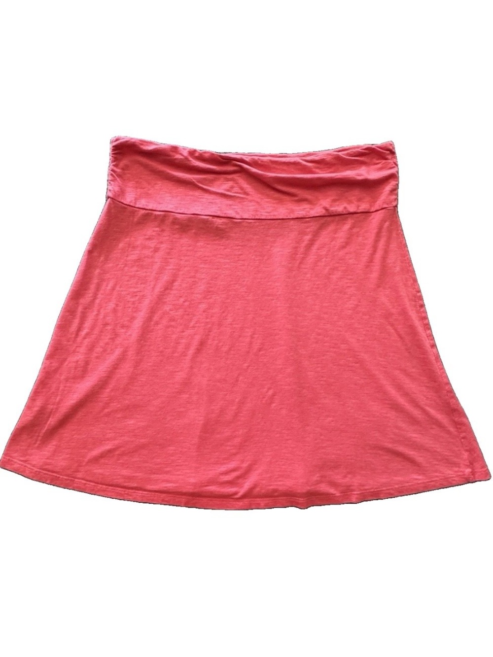 Toad&Co Chaka Skirt L Coral Red A Line Tencel Organic Cotton Travel Stretch